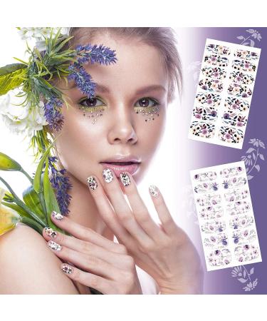 Bright Flower Print Nail Polish Stickers - 168 Pieces Full Wraps Manicure Kit with Nail File - Buy Online on GoSupps.com