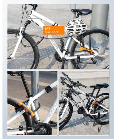 Sportne High-Safety Bicycle Lock - 18mm Anti-Theft Iron Lock with Key & 12mm x 1.8m Steel Cable | Certified Security for Ebikes - Buy Online on GoSupps.com