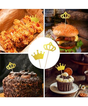 14Pcs Gold Cake Topper Decorations Birthday Cupcake Toppers Crown Cupcake Toppers for Coronation Party Birthday Party Wedding Party - Buy Online on GoSupps.com