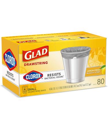 Glad Lemon Fresh Bleach Scent Small Kitchen Trash Bags - 4 Gallon, 80 Count - Buy Online on GoSupps.com