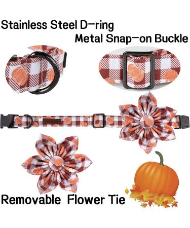 Unique Style Paws Halloween Dog Collar - Adjustable Flower Pumpkin Neckband for Boys & Girls | L Size (40.6 61cm) with Metal Buckle - Buy Online on GoSupps.com