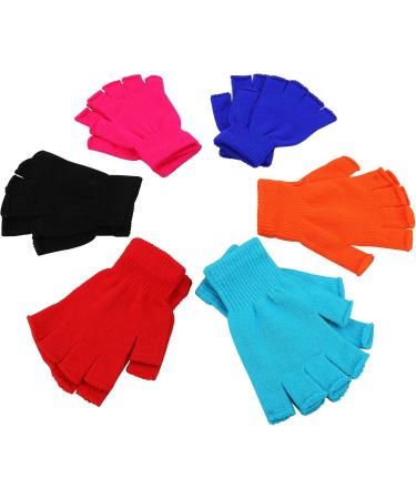 QKURT 6 Pairs Half Finger Winter Gloves for Kids - Knit Gloves for Children Over 16 Years Old - Buy Online on GoSupps.com