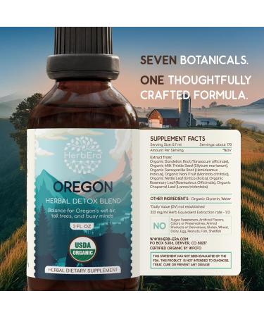 HerbEra Oregon Herbal Detox Blend - USDA Organic Extract Made in USA | Immune & Liver Support Liquid Drops | Dandelion Root Milk Thistle Noni Sarsaparilla Chaparral | 2 fl oz - Buy Online on GoSupps.com