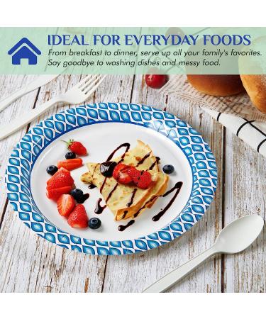 MUCHII 8.375 Inch Disposable Paper Plates 300 Count - Soak-Proof & Cut-Proof for Family Gatherings, Parties, Picnics - 300 Pack - Buy Online on GoSupps.com