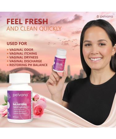 Pelvana Boric Acid Suppositories 160 Piece Kit for Vaginal pH Balance, Odor, Itching, Dryness & Discharge - Buy Online on GoSupps.com