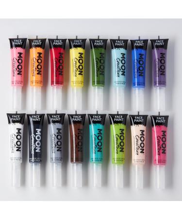 Moon Creations Lime Green Face & Body Paint Tube w/ Brush | 15ml | Cruelty-Free | Made in UK | For Kids & Adults | Ideal for Festivals & Halloween - Buy Online on GoSupps.com