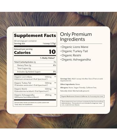 Promix Adaptogens Mushroom Coffee Supplement Powder - with Organic Ashwagandha, Lion s Mane, Turkey Tail & Reishi - 60 Servings - Buy Online on GoSupps.com
