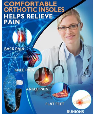 Ailaka Comfort Insoles for Flat Feet & Plantar Fasciitis | Shock Absorption Orthotic Inserts for Men & Women | All-Day Support for Sports - Size 10.5-12.5 M Women/9-11 M Men - Buy Online on GoSupps.com