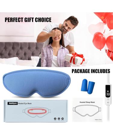 Best Heated Eye Mask for Dry Eyes - Smart Temp Control - Relief for Stye, Chalazion, Blepharitis - 3D Eye Mask for Sleep & Migraine - Light Blue - Buy Online on GoSupps.com