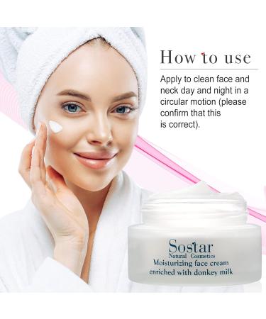 Sostar Moisturizing Face Cream with Donkey Milk 50ml - Hydrating Skincare for All Skin Types | Shop Internationally - Buy Online on GoSupps.com