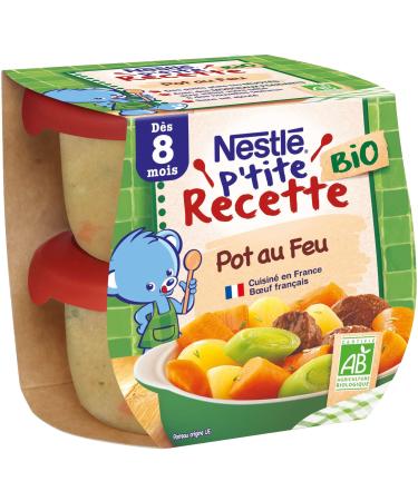Nestl B b - P'tite Recette Bio Plat complet L gumes du Pot au Feu Bio - d s 8 mois - 2 x 190g L gumes du Pot au Feu Bio 2x190g