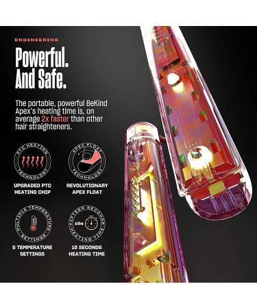 Bekind Apex 2-in-1 Hair Straightener Flat Iron & Curler | 15s Fast Heating, Temperature Memory | Gift for Girls & Women | Apex Peach - Buy Online on GoSupps.com