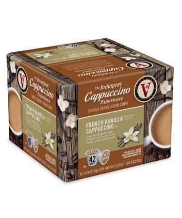 Victor Allen's Coffee French Vanilla Flavored Cappuccino Mix, 42 Count, Single Serve K-Cup Pods for Keurig K-Cup Brewers French Vanilla Cappuccino 42 Count (Pack of 1)