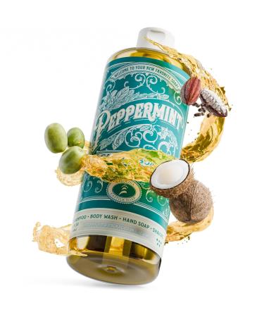 Carolina Castile Soap Carolina Peppermint and Sage Lime Castile Soap Liquid - 32 oz Vegan & Pure Organic Concentrated Non Drying All Natural Formula Body Wash & Shampoo - Buy Online on GoSupps.com