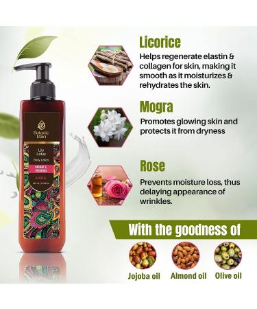 Botanic Rain Organic Body Lotion with Lily & Lotus - Ayurvedic Vegan Formula | Cruelty-Free Natural Moisturizer - Buy Online on GoSupps.com