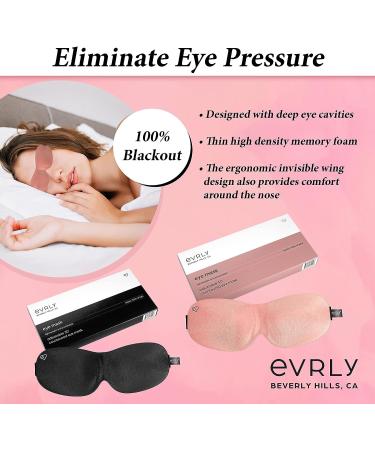 EVRLY Beverly Hills Eye Mask for Eyelash Extensions - 3D Contoured Design, Soft Fabric, Deep Eye Cavities - Adjustable Headband Strap for Pressure-Free Sleep & Travel (Black) - Buy Online on GoSupps.com