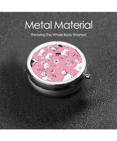 French Bulldog & Flower Round Pill Box 3 Compartment Mini Portable Travel Medicine Organizer - Buy Online on GoSupps.com