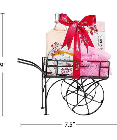 Cherry Blossom Spa Set for Women - Shower Gel, Bath Salts, Body Cream, with Shea Butter & Vitamin E - Relaxation Gift Basket - Buy Online on GoSupps.com