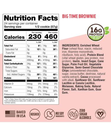 Lenny & Larry's The Complete Cookie Big Time Brownie Soft Baked 16g Plant Protein Vegan Non-GMO 4 Ounce Cookie - Big Time Brownie - Pack of 12 - Buy Online on GoSupps.com
