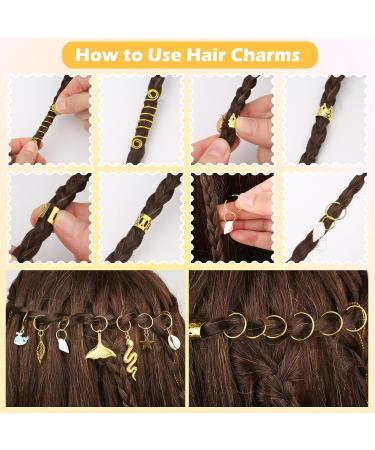 314 Pieces Women's Hairdressing Jewelry - Aluminum & Gold Accessories for Braids Dreadlocks Rings Cuffs & Charms - Buy Online on GoSupps.com