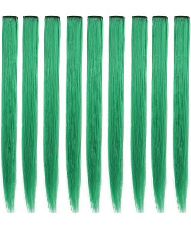 Rhyme 9PCS 21 Green Clip in Hair Extensions for Women & Girls - Party Highlights - Buy Online on GoSupps.com