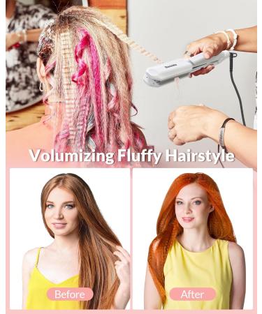 Dmriektu Hair Crimper for Women - Volumizing Crimping Iron with Adjustable Temp Dual Voltage & Auto Off - Perfect for Fluffy Hairstyles - Buy Online on GoSupps.com