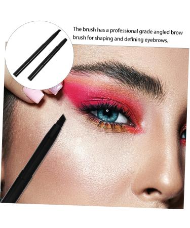 FRCOLOR Retractable Eyebrow Brush Set - 6 Pcs Angled Makeup Brushes & Mini Eyeliner Tool | Travel-Friendly Cosmetic Brushes in Black - Buy Online on GoSupps.com