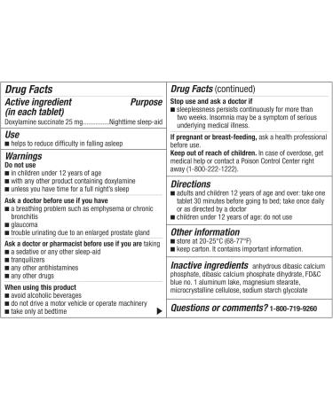 GoodSense Sleep Aid Tablets Doxylamine Succinate Tablets 25 mg Nighttime Sleep Aid to Help You Fall Asleep - Buy Online on GoSupps.com