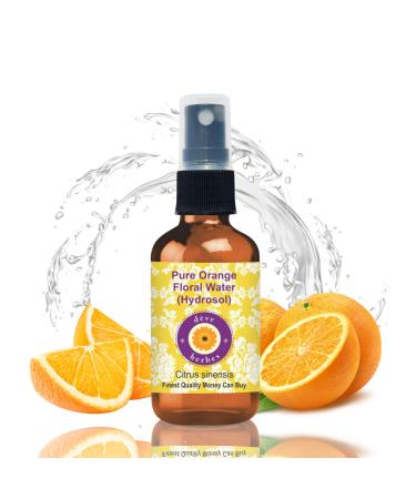 Deve Herbes Pure Orange Floral Water (Hydrosol) (Citrus sinensis) Natural Therapeutic Grade 100ml (3.38 oz)