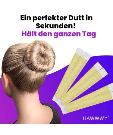 Hawwwy 3-Part Hair Knot Maker Set - Magical Snap-and-Roll Tool for Donut Hair Updos - Perfect for Kids in Gold Blonde - 3PK - Buy Online on GoSupps.com