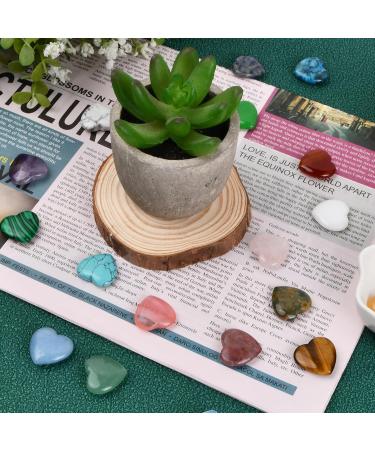 Kioiner 20 Pcs Heart Shape Stones 2 cm Love Heart Healing Crystal Stones Natural Heart Worry Stones Chakras Stones for Women Yoga Witchcraft Meditation Stress Reiki Energy Balancing Home Decoration - Buy Online on GoSupps.com