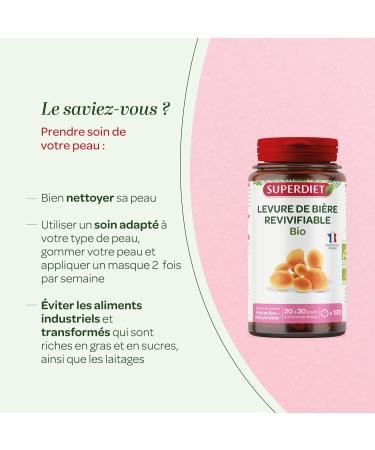 SUPERDIET - ORGANIC REVIFIABLE BEER YEAST - BEAUTY HAIR NAILS SKIN - Phytotherapy - Made in France - 120 tablets - Buy Online on GoSupps.com