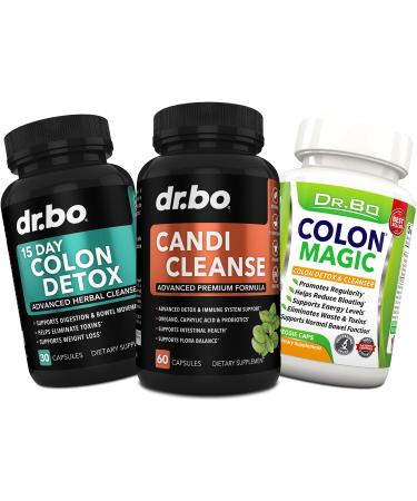 Candi Colon Cleanse Detox Pills - 15 Day Intestinal Cleanser Pills & Probiotic for Women & Men - Extra Strength Balance Control Probiotic Complex - Oral Herbal Oregano & Caprylic Acid Capsules