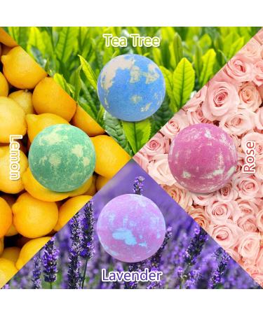 Bath Bombs for Women Gifts 4 Bath Bombs with 2 Scented Candles Bubble Spa Bath Moisturizing Skin Bath Bombs Gifts for Her 4 Count (Pack of 1) - Buy Online on GoSupps.com