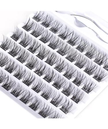 SISILILY Individual Lashes 6 Rows Cluster D Curl DIY Eyelash Extension Kit | Reusable 3D False Eyelashes Natural | Flat Tweezer | 14mm Length | DM04-14mm - Buy Online on GoSupps.com