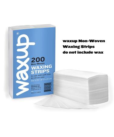 Waxup Non-Woven Wax Strips 3x9 - 200 Disposable Large Waxing Strips for Hair Removal - Ideal for Facial & Body - Use with Soft Wax - 50 Yards Roll Equivalent - Buy Online on GoSupps.com