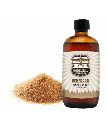 Barrel Roll Bar Essentials Cocktail Mixers - Demerara Cocktail Mix - All-Natural Demerara Drink Mix - USA Handcrafted Cocktail Syrups - Small Batch Cocktail Bitters with Real Cane Sugar - 16 Ounce Demerara 16 Fl Oz (Pack o