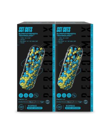Performix SST Cuts Super Suspension Thermogenic with CLA - 2-Pack x 80 Capsules - Heightened Energy and Focus - Caffeine, Zychrome and Teacrine