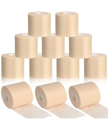 Foam Sport Underwrap  12 Rolls Non-Adhesive Sport Pre-Wrap Tape for Athletic Ankles Wrist Knees (Skin Color)