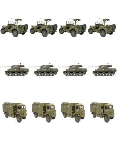 PRECUT Army Military Vehicles Tank Lorry Jeep Mix Cake Decorations - 12 Edible Wafer Cup Cake Toppers - Buy Online on GoSupps.com