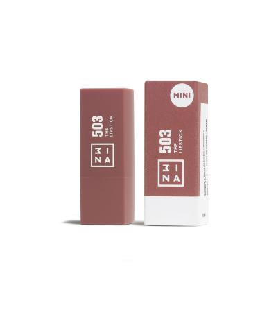 3INA MAKEUP - The Lipstick 503 (mini) - Nude Lipstick - Vitamin E & Shea Butter - Ultra-Pigmented Color Lipstick with Vanilla Scent - Travel Size - Vegan - Cruelty Free