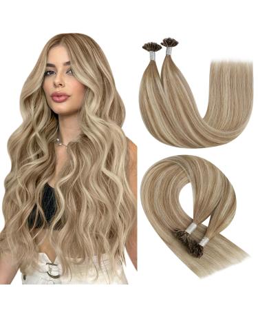 Youngsee Bonding Extensions Real Hair Ombre Extensions Real Hair Bonings 1g 35cm Hair Extensions Bonding Keratin U Tip Bondings Real Hair Extensions Bonding light brown with blond 50g 1g/s #8a/60/8a 35 cm-u Tip 1-1- #8a/60/60