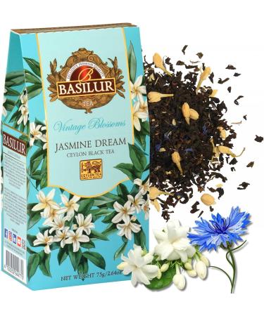 sarcia.eu BASILUR VINTAGE BLOSSOMS Jasmine Dream Black Tea with Leaves Jasmine and Cornflower Flowers 75g (x6) - Buy Online on GoSupps.com