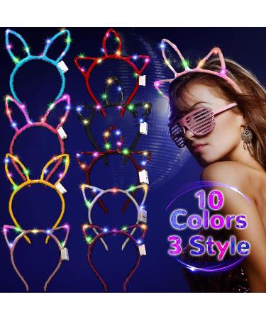 60pcs LED Cat Ears Headband Bulk - Cute Light Up Headbands for Women & Girls - Luminous LED Headdress Hairbands for Christmas Party Supplies - Buy Online on GoSupps.com