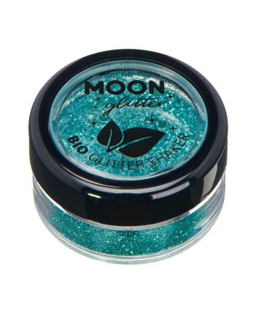 Biodegradable Eco Glitter Shakers by Moon Glitter - Turquoise - Cosmetic Bio Festival Makeup Glitter for Face Body Nails Hair Lips - 5g