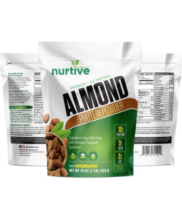 Almond Protein Powder | Antioxidant-Rich Gluten Free Non-GMO | Plant-Based Nutritional Boost for Smoothies & Baking - 20 Servings (16 oz - Buy Online on GoSupps.com