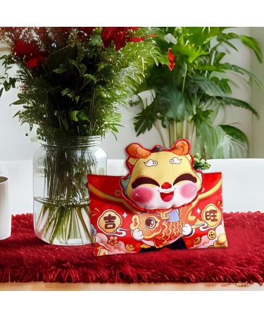 JAYIOLA Hong Bao Red Packet Gift Packages Hongbao Chinese Lunar New Year Red Envelopes for Spring Festival Graduation DragonHead 18.5x14cm - Buy Online on GoSupps.com