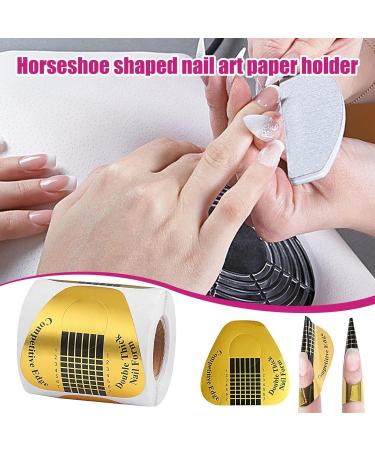 Nail Forms | Horseshoe Shaped Nail Extension Stickers with Numbers Marked | Nail Tape for Professional Use Nail Shaper for Nail Art DIY Nail Extension Tips Horseshoe Paper Holders 100 Pieces - Buy Online on GoSupps.com