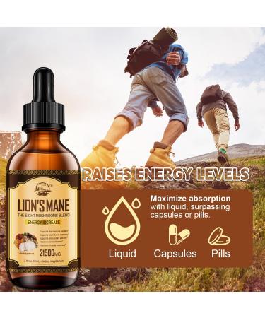 Lions Mane Supplement Liquid Mushroom Extract Drops 8 Mushrooms Complex for Cognitive Support and Immunity Boost Up to 2 Month Supply Mushroom Supplement with Lion's Mane Cordyceps Reishi 2 Fl Oz (Pack of 1) - Buy Online on GoSupps.com