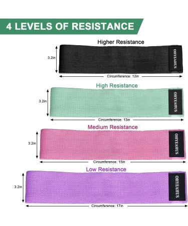 Resistance Bands Set - Booty Hip Bands for Legs Shoulders and Arms Exercises - Perfect for Fitness Glute or Squat Workout - 4 Non-Rolling Circle Bands - Buy Online on GoSupps.com